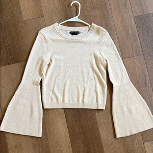 Alice + Olivia Cream Flare Sleeve Sweater